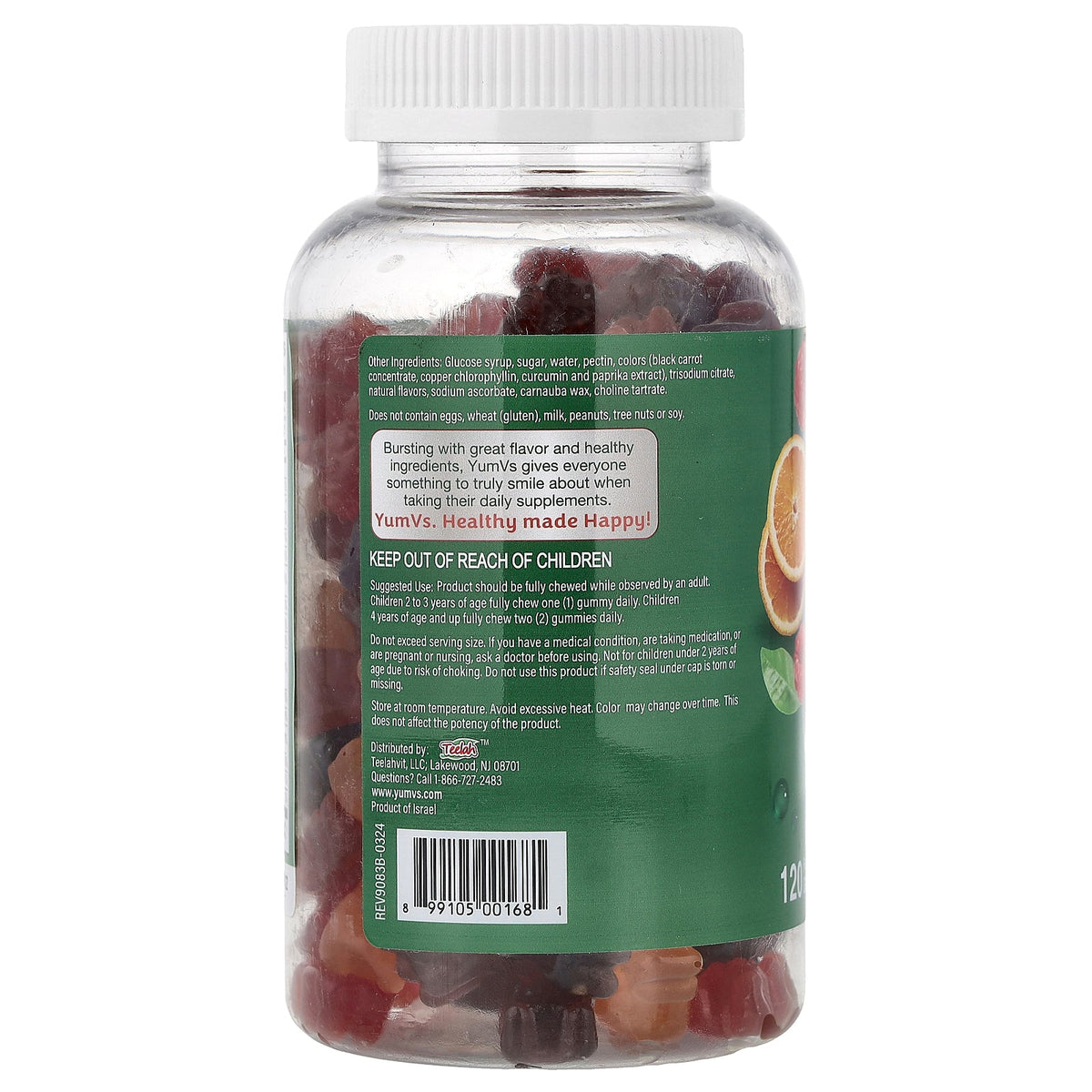 YumVs, Multi Vitamin with Minerals Gummies, Fruit, 120 Gummies