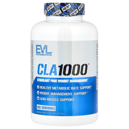 EVLution Nutrition, CLA1000®, Stimulant Free Weight Management, 180 Softgels (1,000 mg per Softgel)