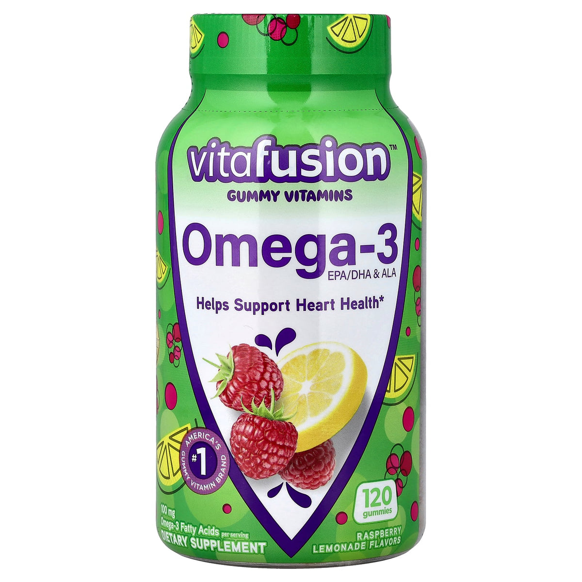 VitaFusion, Omega-3, EPA/DHA & ALA Gummies, Raspberry Lemonade, 120 Gummies