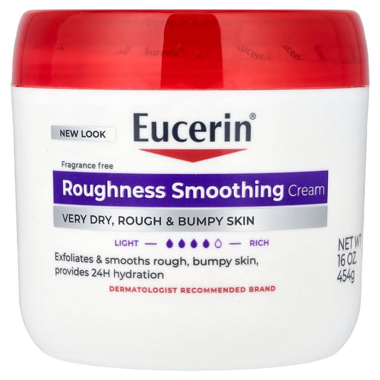 Eucerin, Roughness Smoothing Cream, Very Dry, Rough & Bumpy Skin, Fragrance Free, 16 oz (454 g)