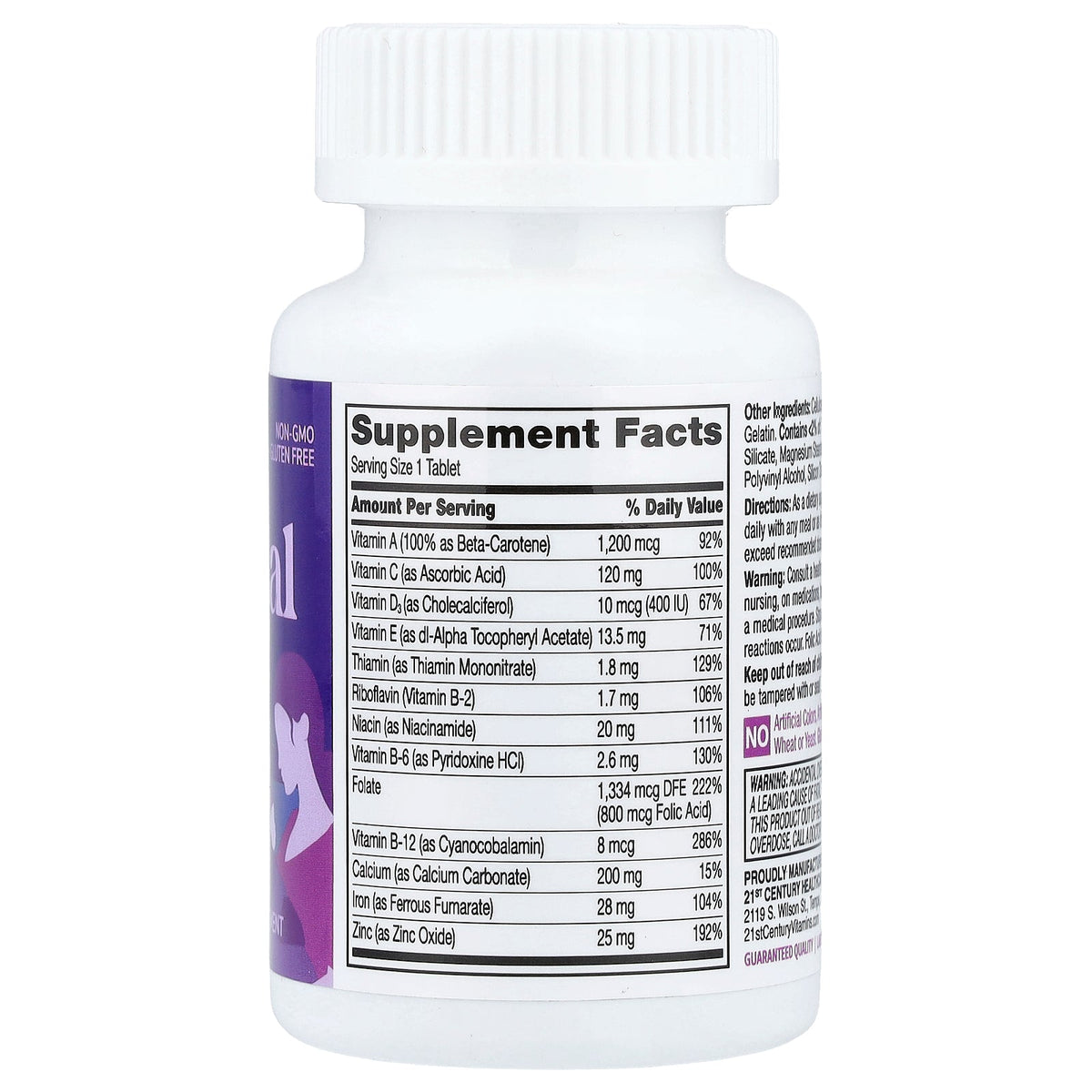 21st Century, PreNatal with Folic Acid, 60 Tablets