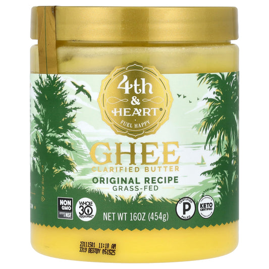 4th & Heart, Ghee Clarified Butter, Grass Fed, Original Recipe, 16 oz (454 g)