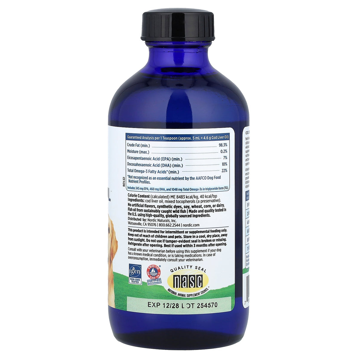 Nordic Naturals, Cod Liver Oil Pet™, For Dogs, 8 fl oz (237 ml)