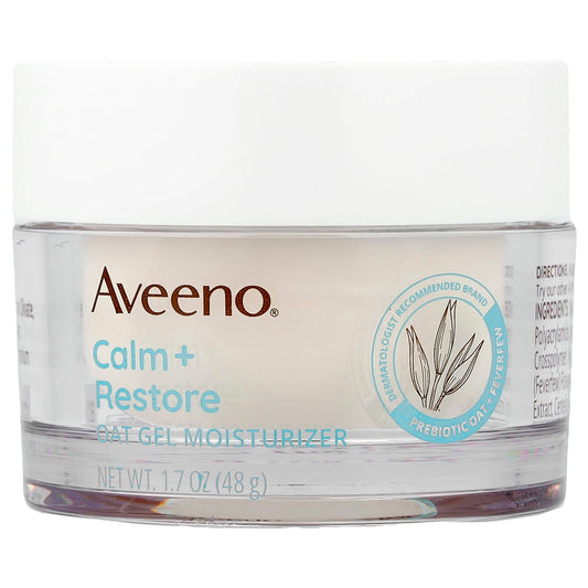 Aveeno, Calm + Restore, Oat Gel Moisturizer, Sensitive Skin, Fragrance Free, 1.7 oz (48 g)