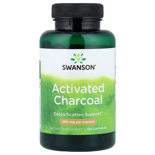 Swanson Vitamins, Activated Charcoal, 260 mg, 120 Capsules