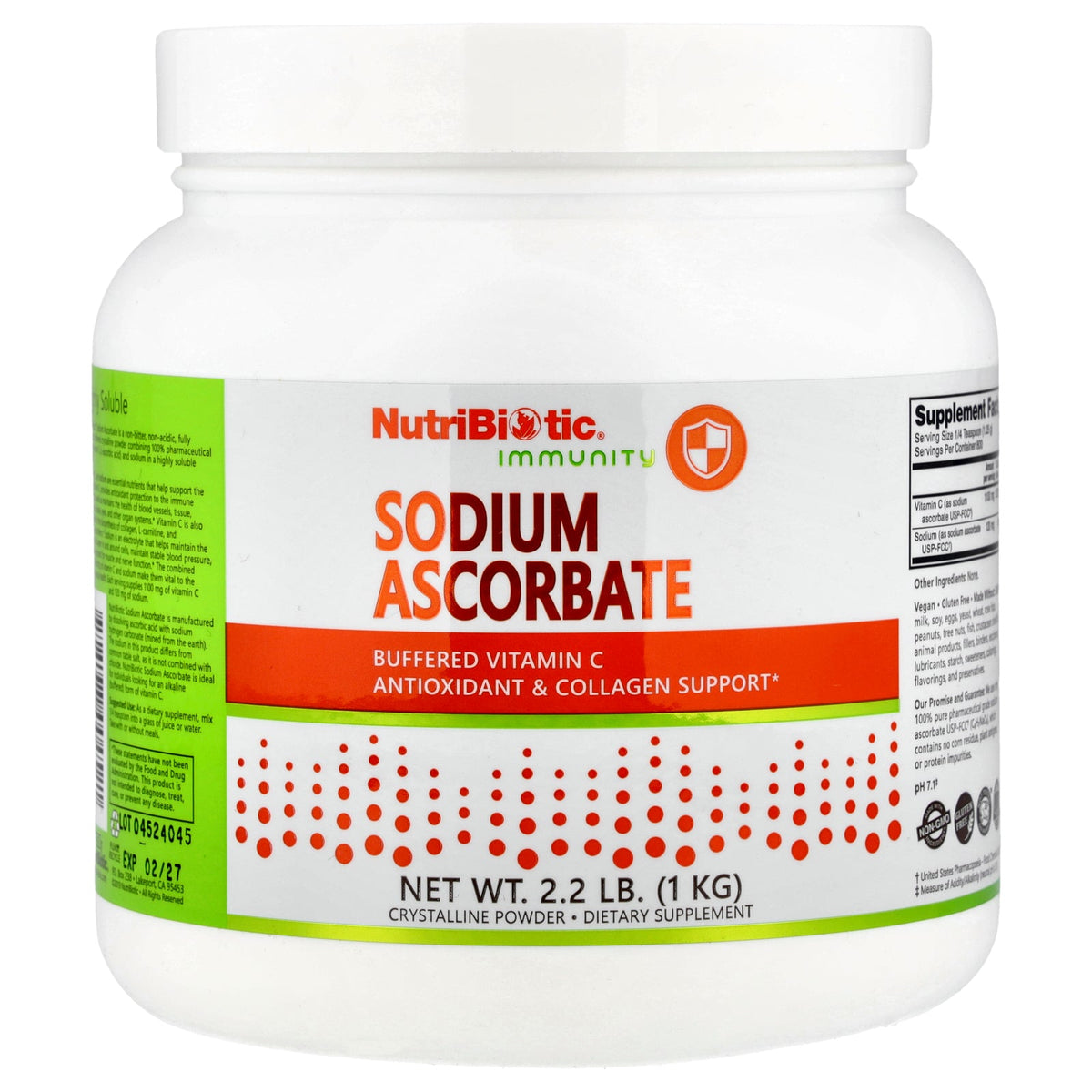 NutriBiotic, Immunity, Sodium Ascorbate, Crystalline Powder, 2.2 lb (1 kg)
