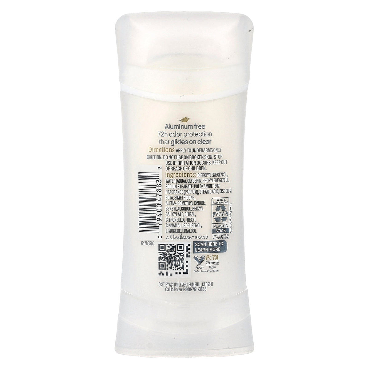 Dove, Aluminum Free Deodorant, Rose Petals, 2.6 oz (74 g)