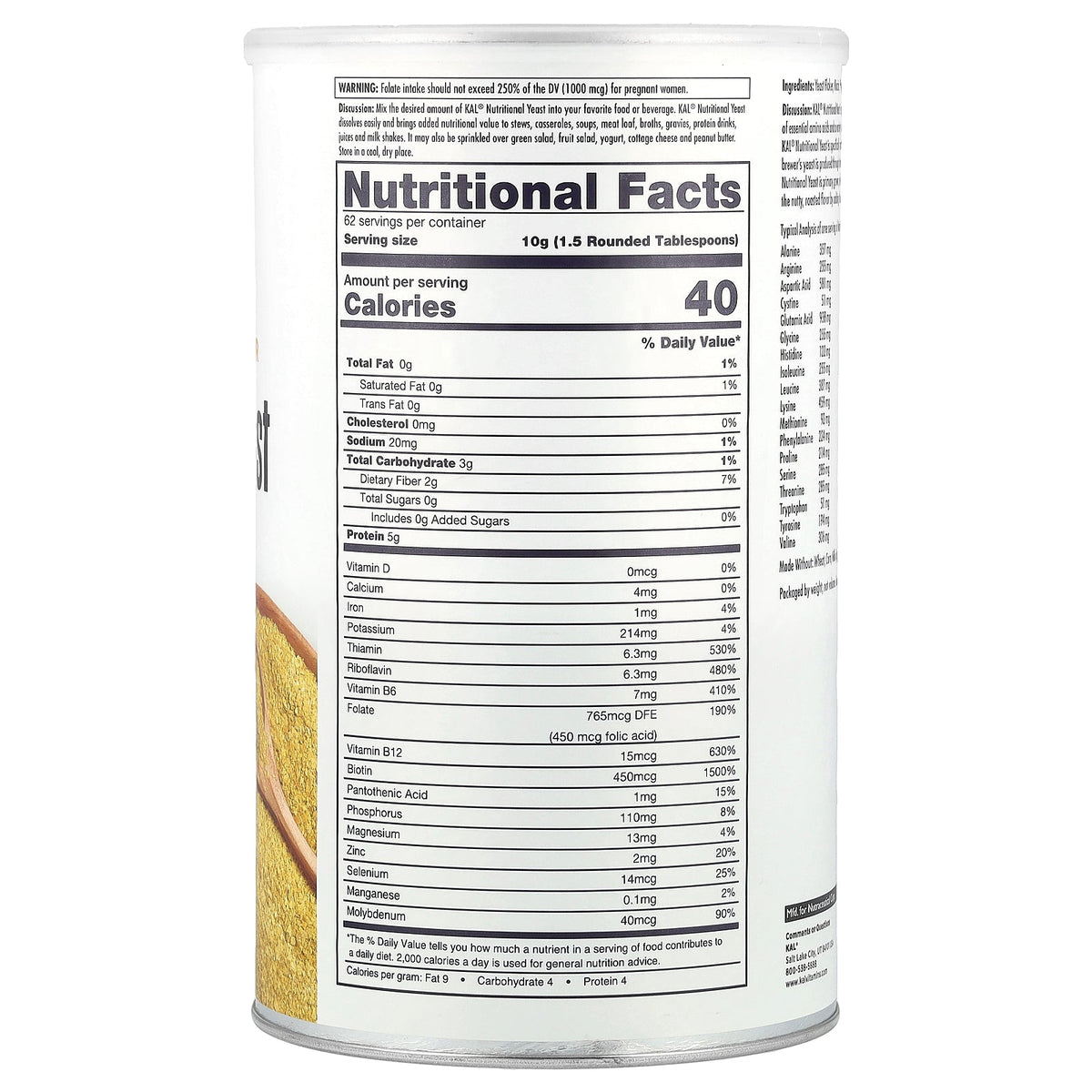 KAL, Nutritional Yeast Flakes, 22 oz (624 g)