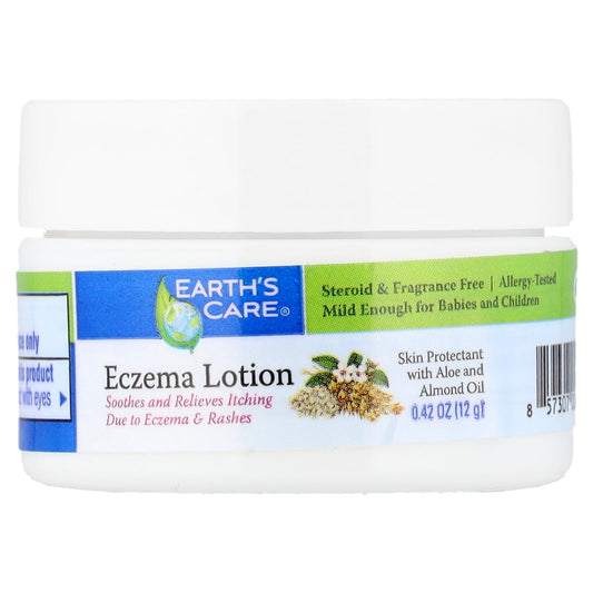 Earth's Care, Eczema Lotion with Aloe & Almond Oil, 0.42 oz (12 g)