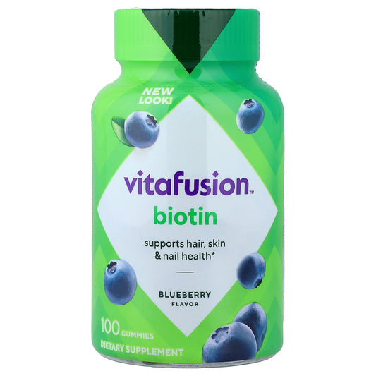 VitaFusion, Biotin Gummies, Blueberry, 100 Gummies (2,500 mcg per Gummy)