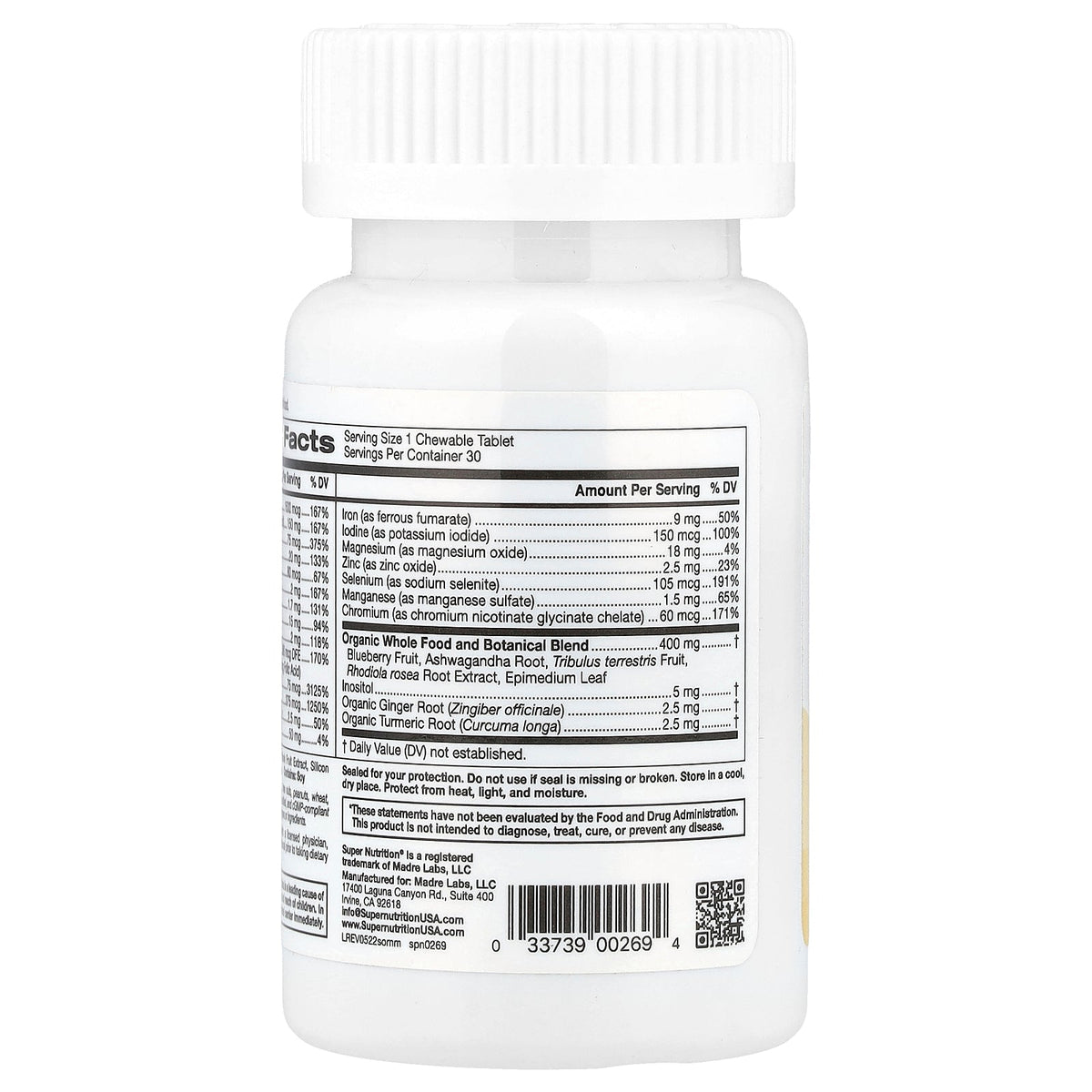Super Nutrition, SimplyOne®, Men’s Multivitamin + Supporting Herbs with Vitamin A, Vitamin C, Organic Whole Food and Botanical Blend, Wild-Berry, 30 Chewable Tablets