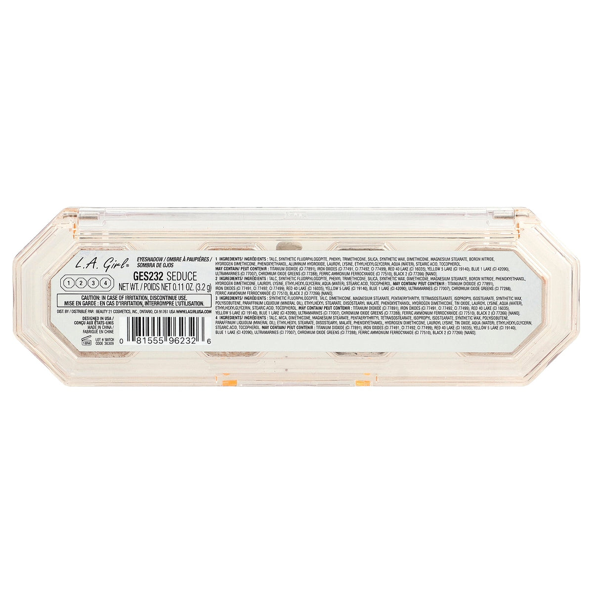 L.A. Girl, 4 Play Eyeshadow Palette, GES232 Seduce, 0.11 oz (3.2 g)