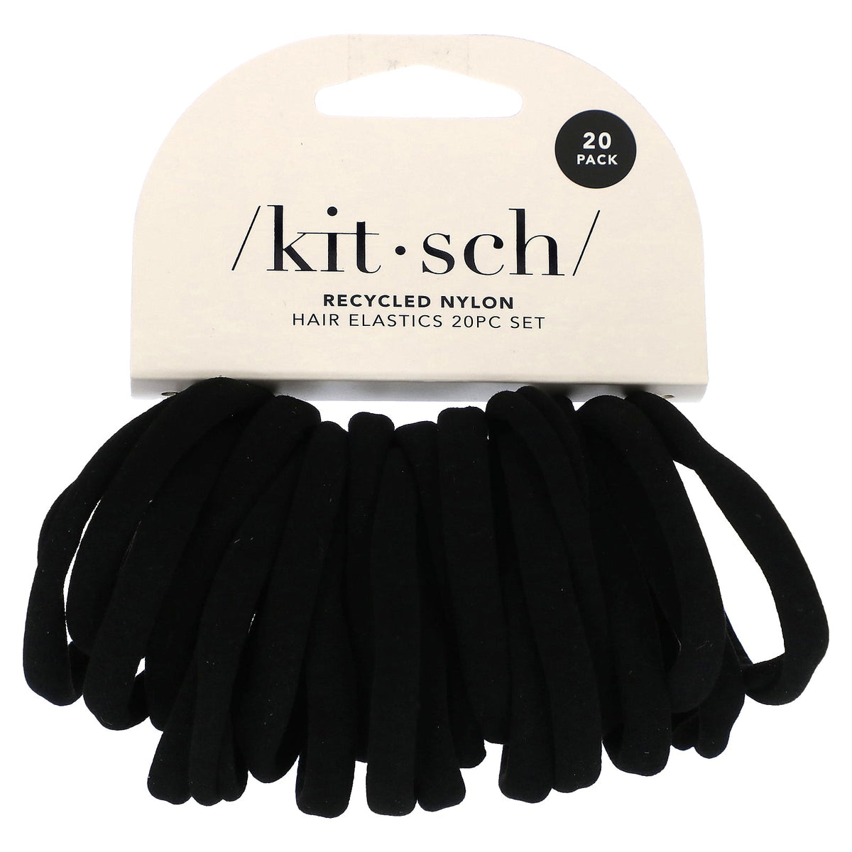Kitsch, Hair Elastics Set, Black, 20 Count