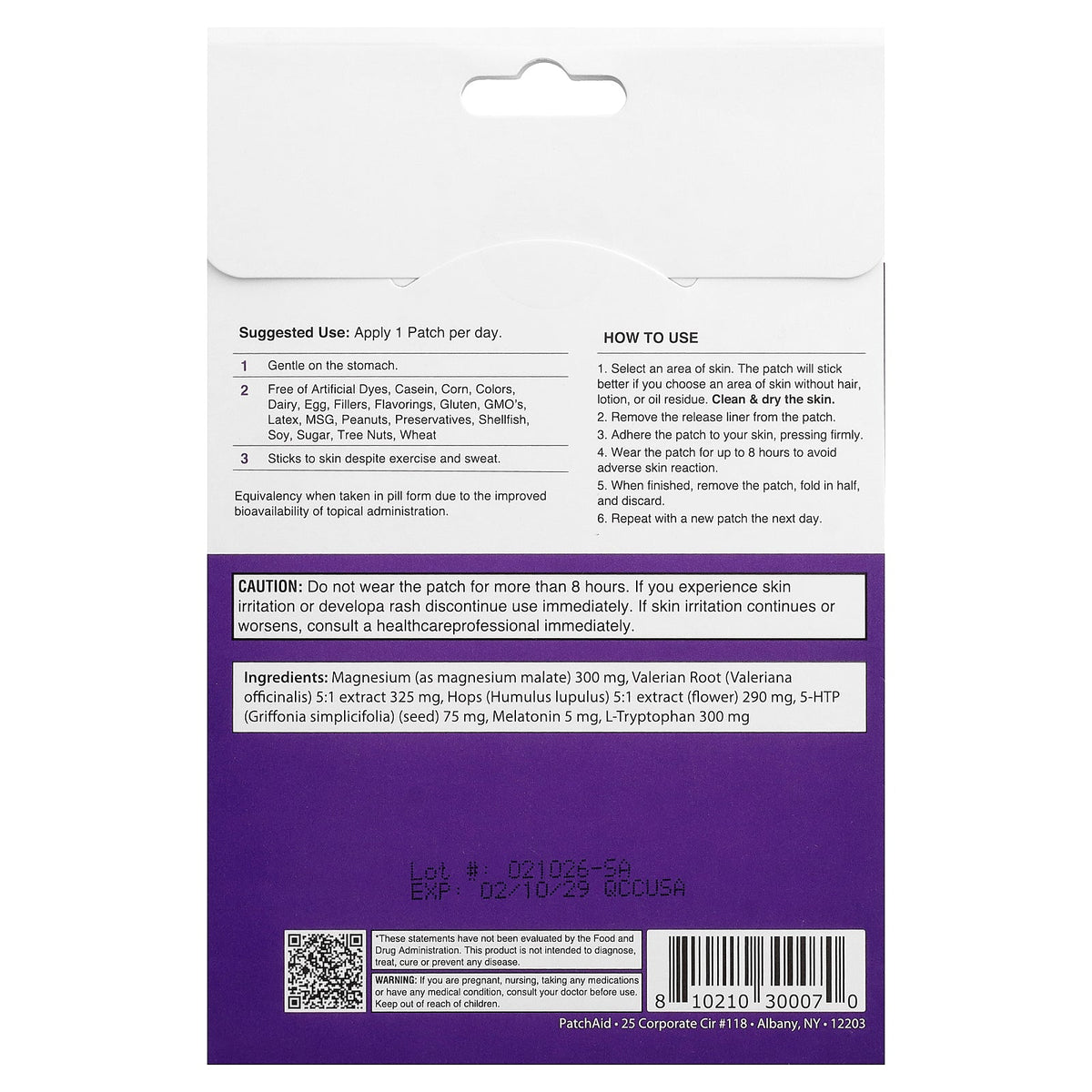 PatchAid, Sleep Aid Patch, 30 Patches