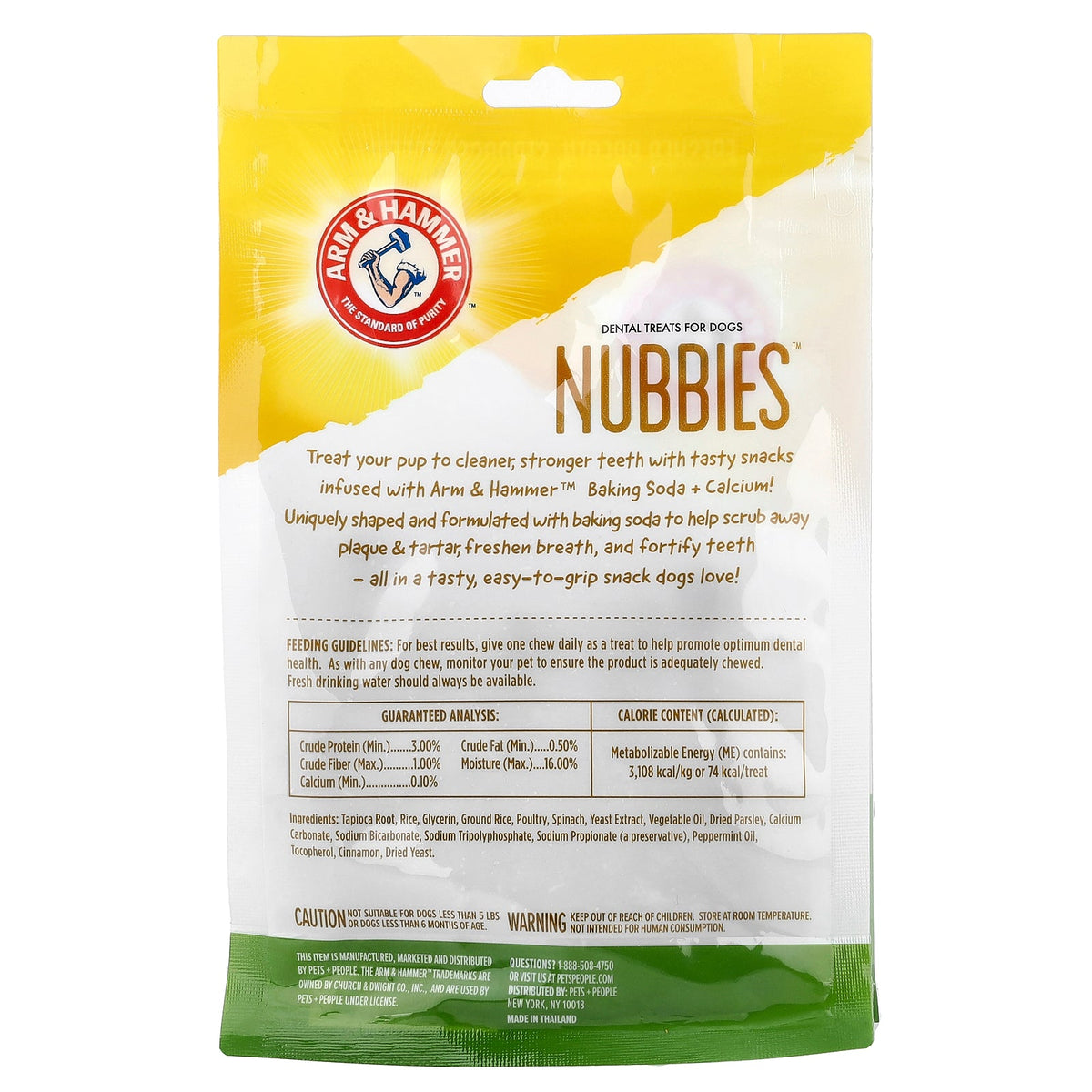 Arm & Hammer, Nubbies™, Dental Treats For Dogs, Mint, 8 Pieces, 6.5 oz (184 g)
