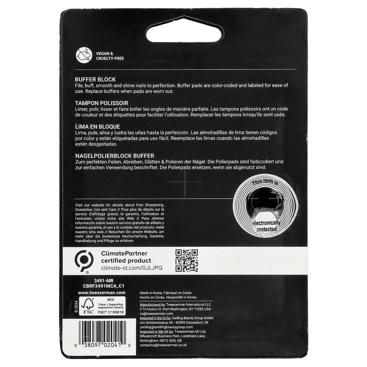 Tweezerman, Nail Buffer Block, 2 Count