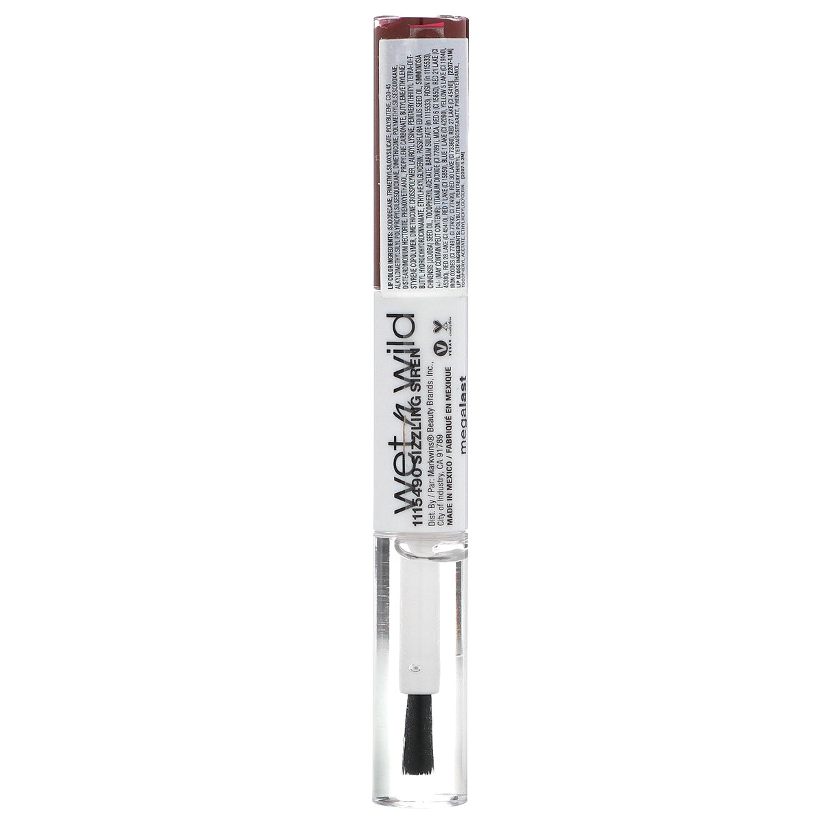 wet n wild, Megalast, Lock 'N' Shine, Lip Color + Gloss, 115490 Sizzling Siren, 0.26 fl oz (8 ml)