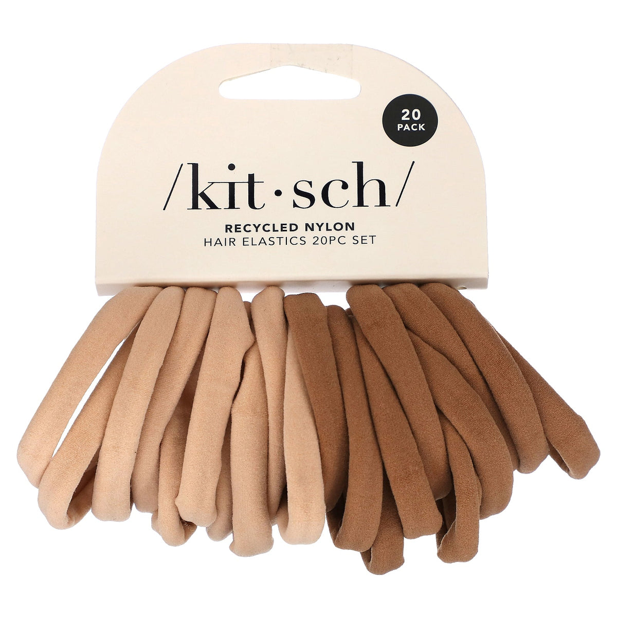 Kitsch, Hair Elastics Set, Blush, 20 Count
