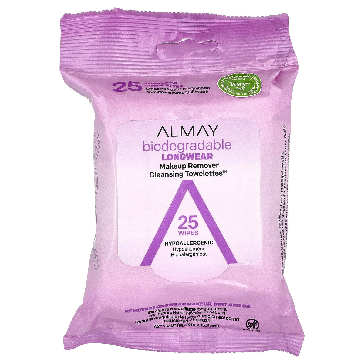 Almay, Longwear Makeup Remover Cleansing Towelettes™, 25 Wipes
