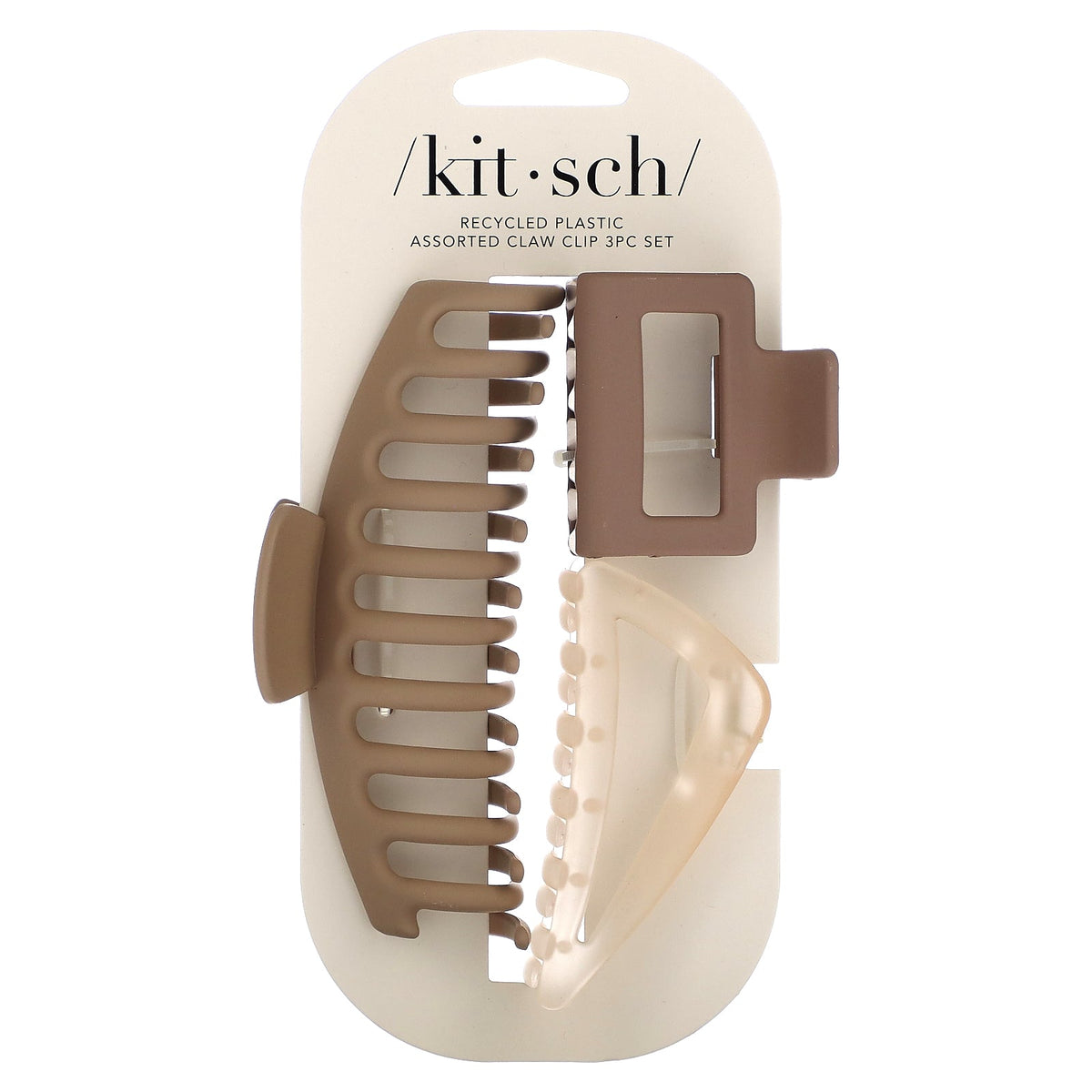 Kitsch, Assorted Oversized Claw Clip, 3 Clips