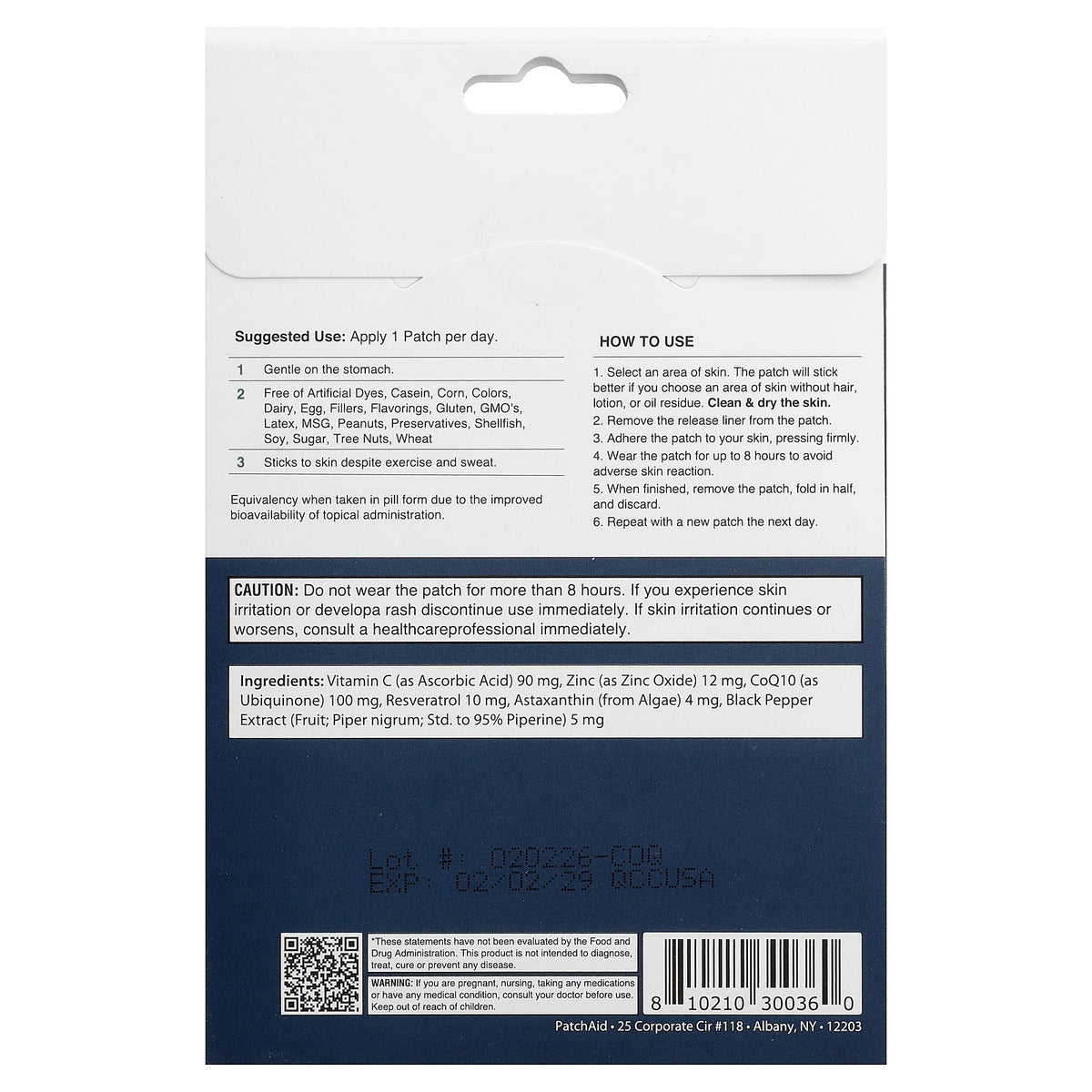 PatchAid, CoQ10 Plus Platch, 30 Patches