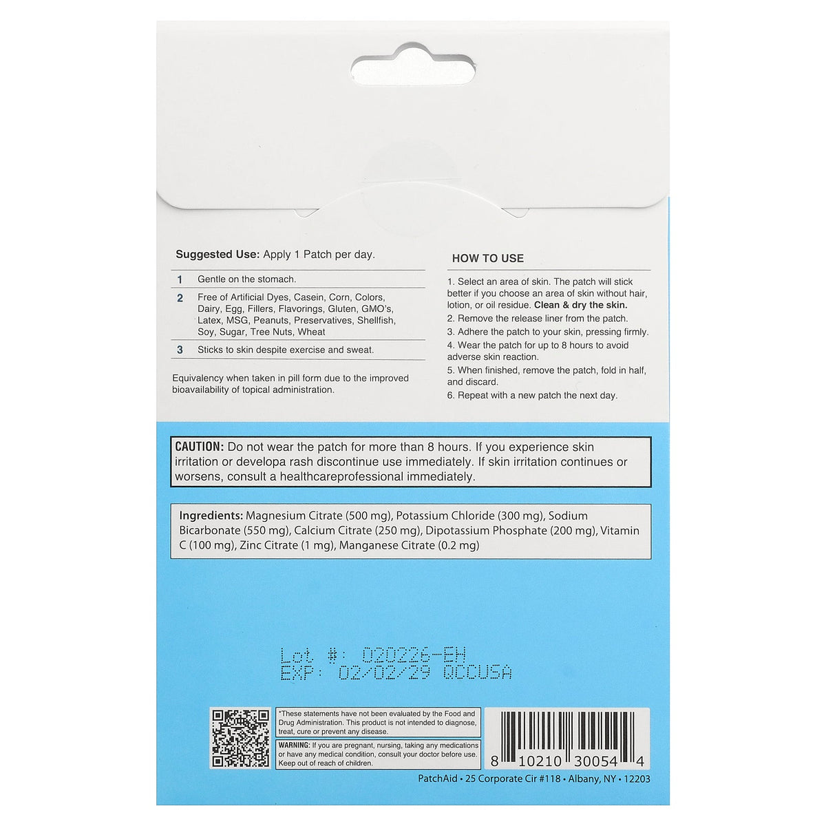 PatchAid, Electrolyte Hydration Patch, 30 Patches