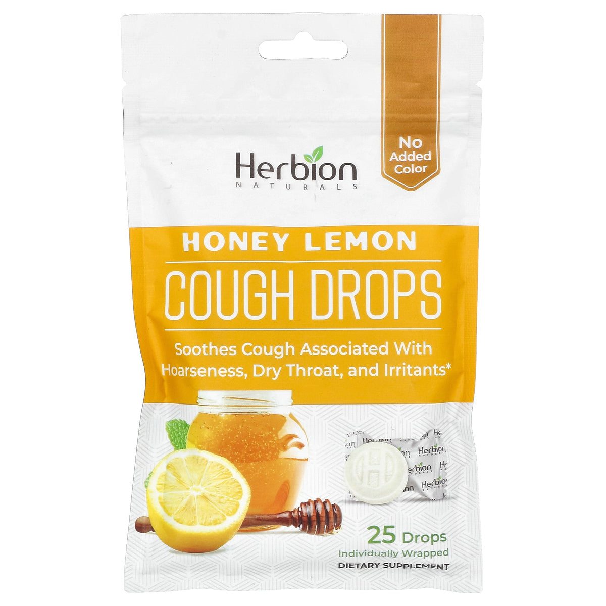 Herbion Naturals, Naturals, Cough Drops, Honey Lemon, 25 Drops