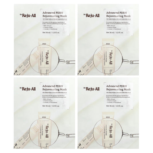 Dr. Reju-All, Advanced PDRN Rejuvenating Beauty Mask, 4 Sheets, 1.21 fl oz (36 ml) Each