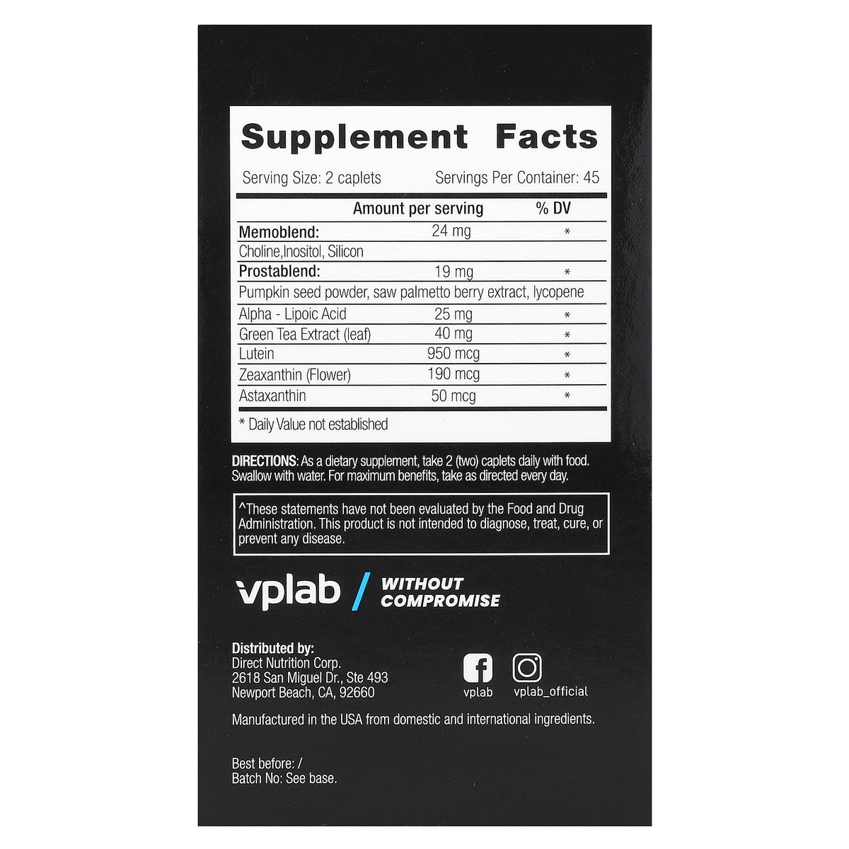 VPLab, Ultra Men’s Sport Multivitamin Formula, 90 Caplets