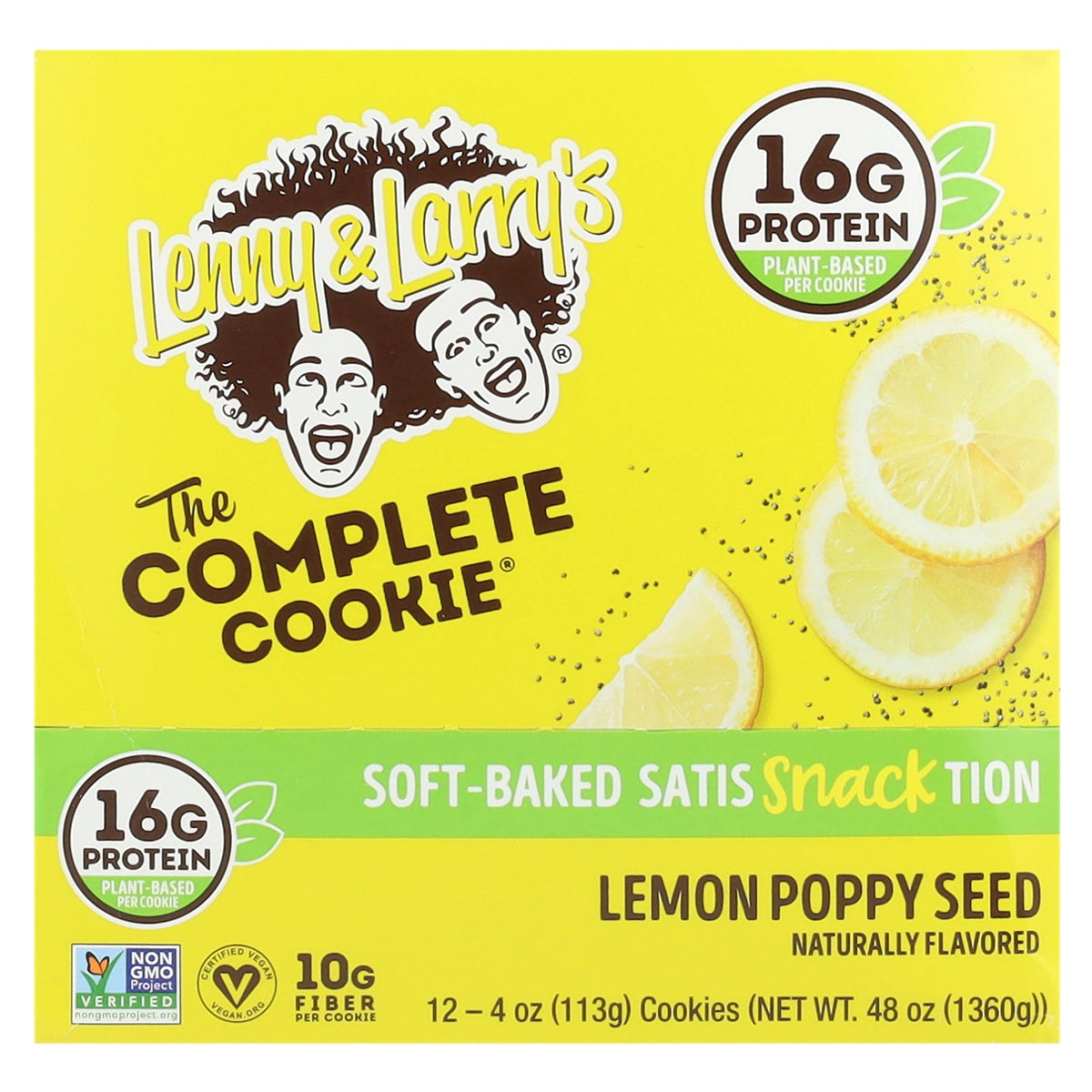 Lenny & Larry's, The Complete Cookie®, Lemon Poppy Seed, 12 Cookies, 4 oz (113 g) Each