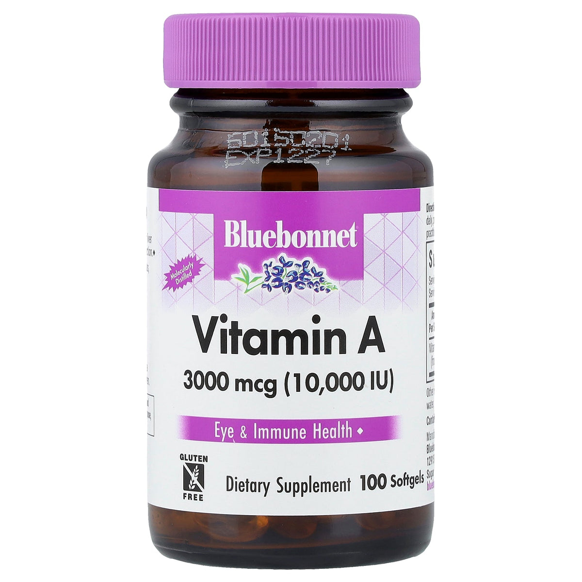 Bluebonnet Nutrition, Vitamin A, 3,000 mcg (10,000 IU), 100 Softgels