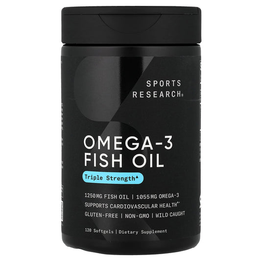 Sports Research, Omega-3 Fish Oil, Triple Strength, 120 Softgels