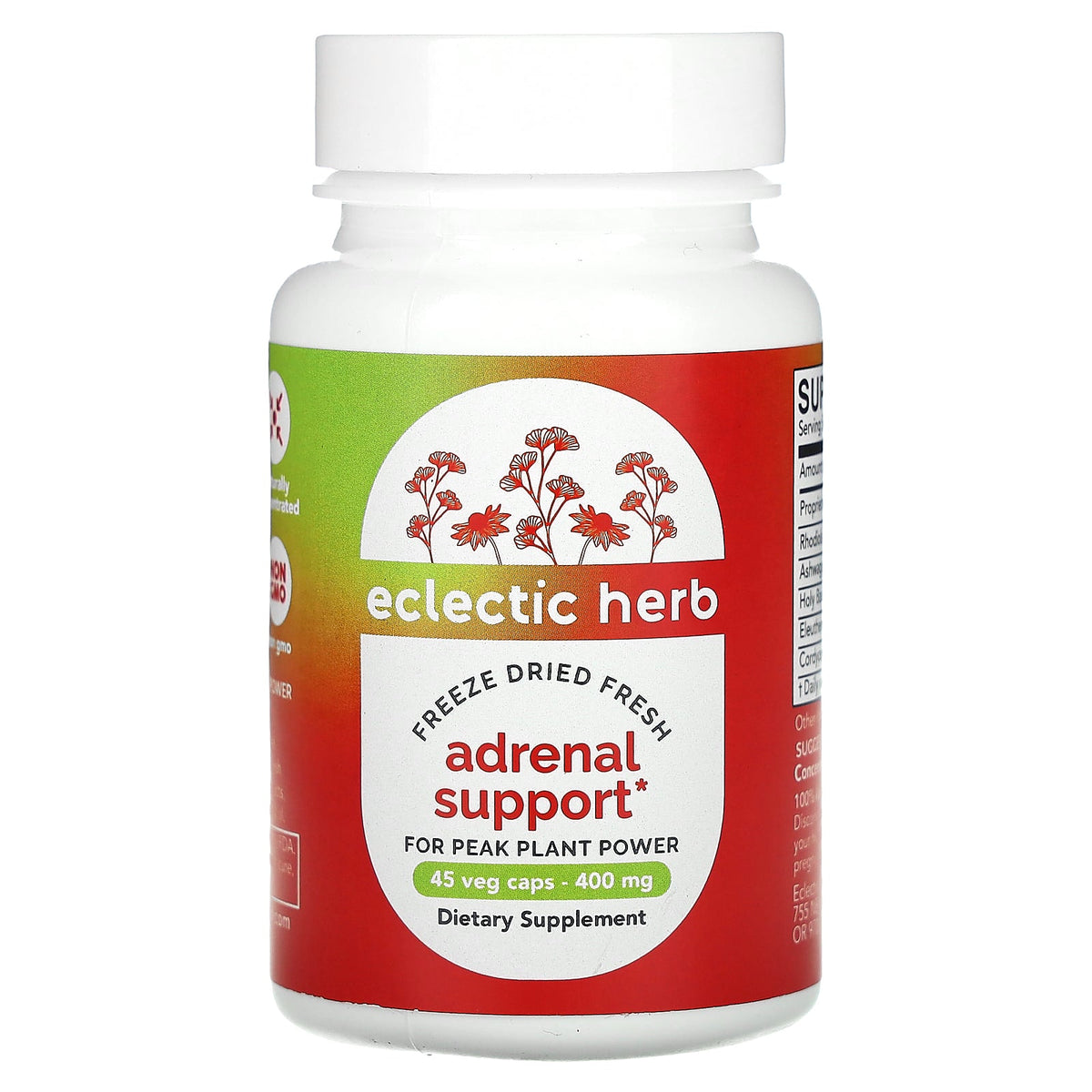 Eclectic Herb, Adrenal Support, 800 mg, 45 Veg Caps, (400 mg Per Capsule)