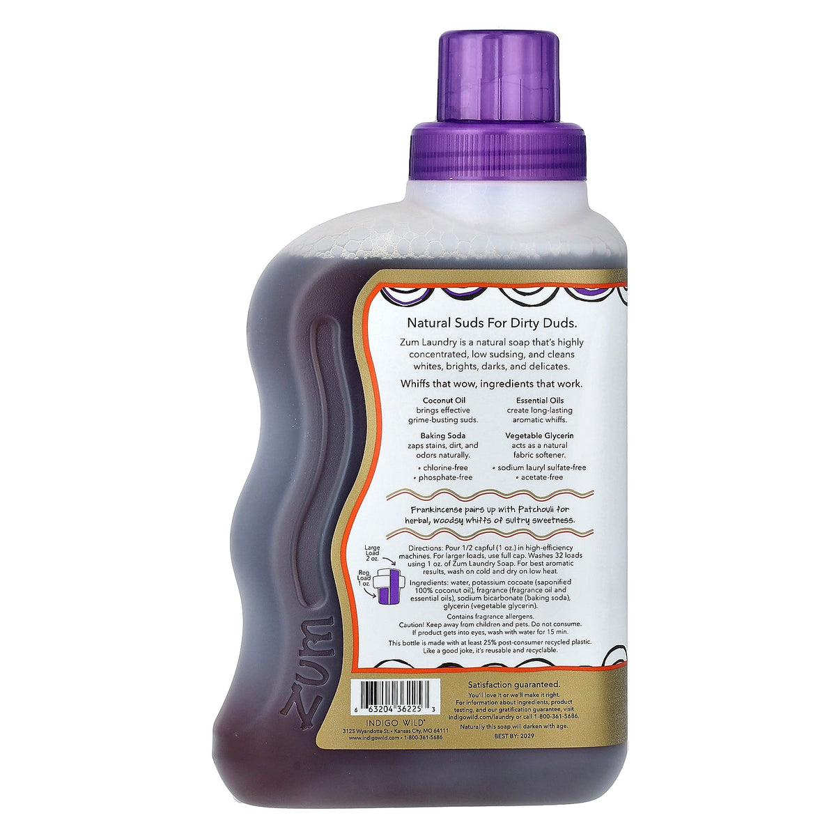 ZUM, Laundry Soap, Frankincense-Patchouli, 32 fl oz (0.94 L)