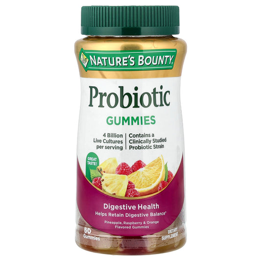 Nature's Bounty, Probiotic Gummies, Pineapple, Raspberry & Orange, 60 Gummies