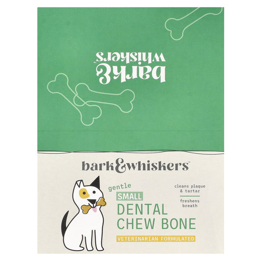 Dr. Mercola, Bark & Whiskers™, Gentle Dental Chew Bone, For Dogs, Small, 12 Bones, 0.7 oz (20 g) Each