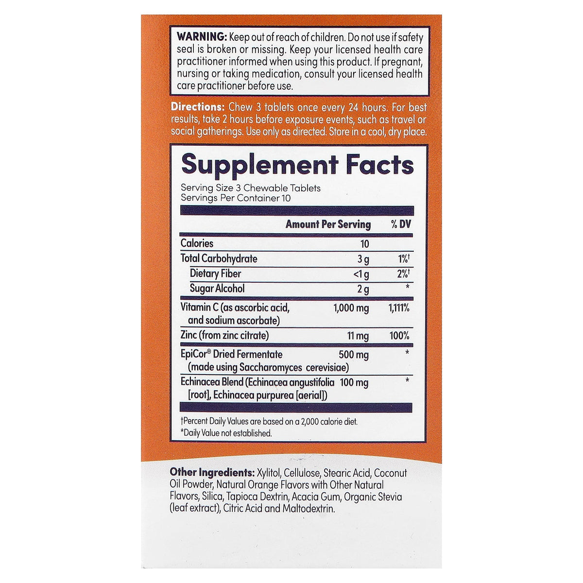 Zand, Immune Fast®, Zesty Orange, 30 Chewable Tablets