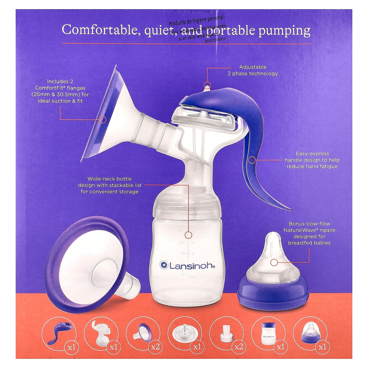 Lansinoh, Manual Breast Pump, 1 Manual Breast Pump and Accessories