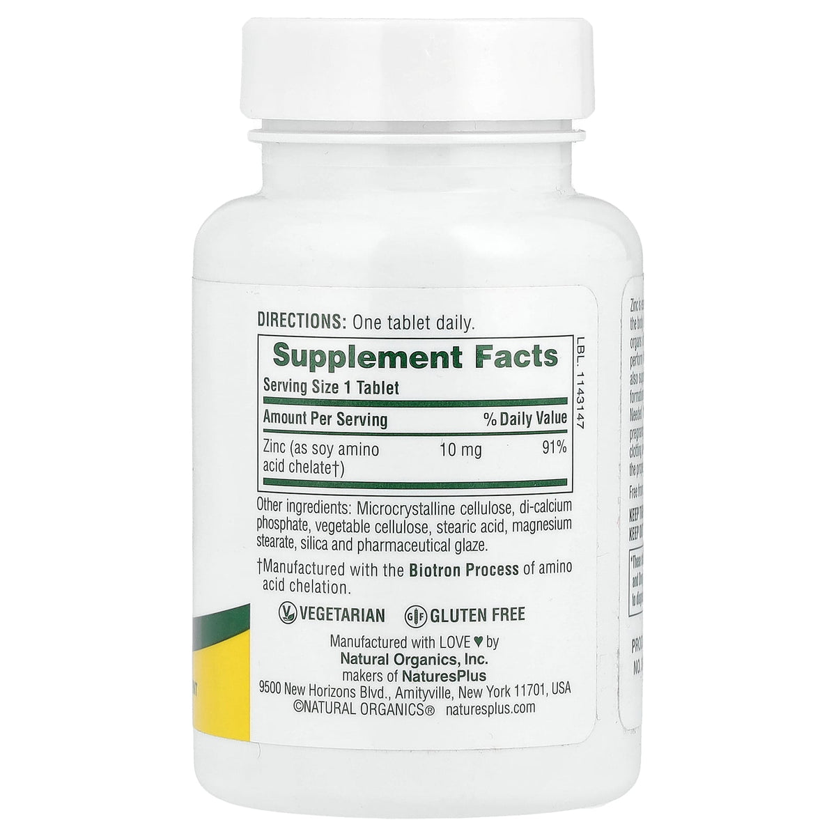 NaturesPlus, Zinc, 10 mg, 90 Tablets