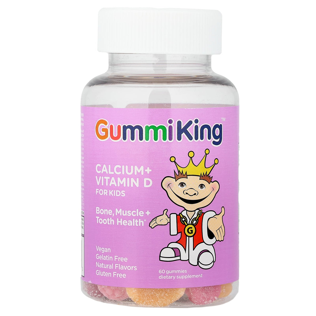 GummiKing, Calcium + Vitamin D Gummies For Kids, 60 Gummies