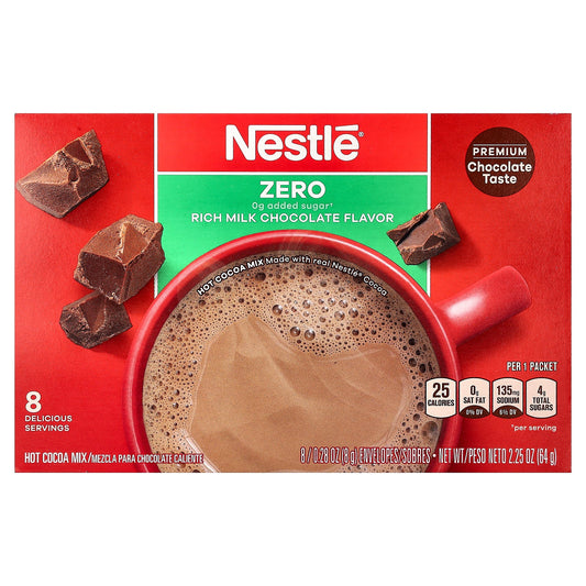 Nestle Hot Cocoa Mix, Hot Chocolate Mix, Rich Milk Chocolate, 8 Envelopes, 0.28 oz (8 g) Each