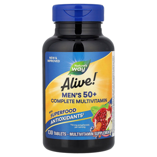 Nature's Way, Alive!® Men's 50+ Complete Multivitamin, 130 Tablets