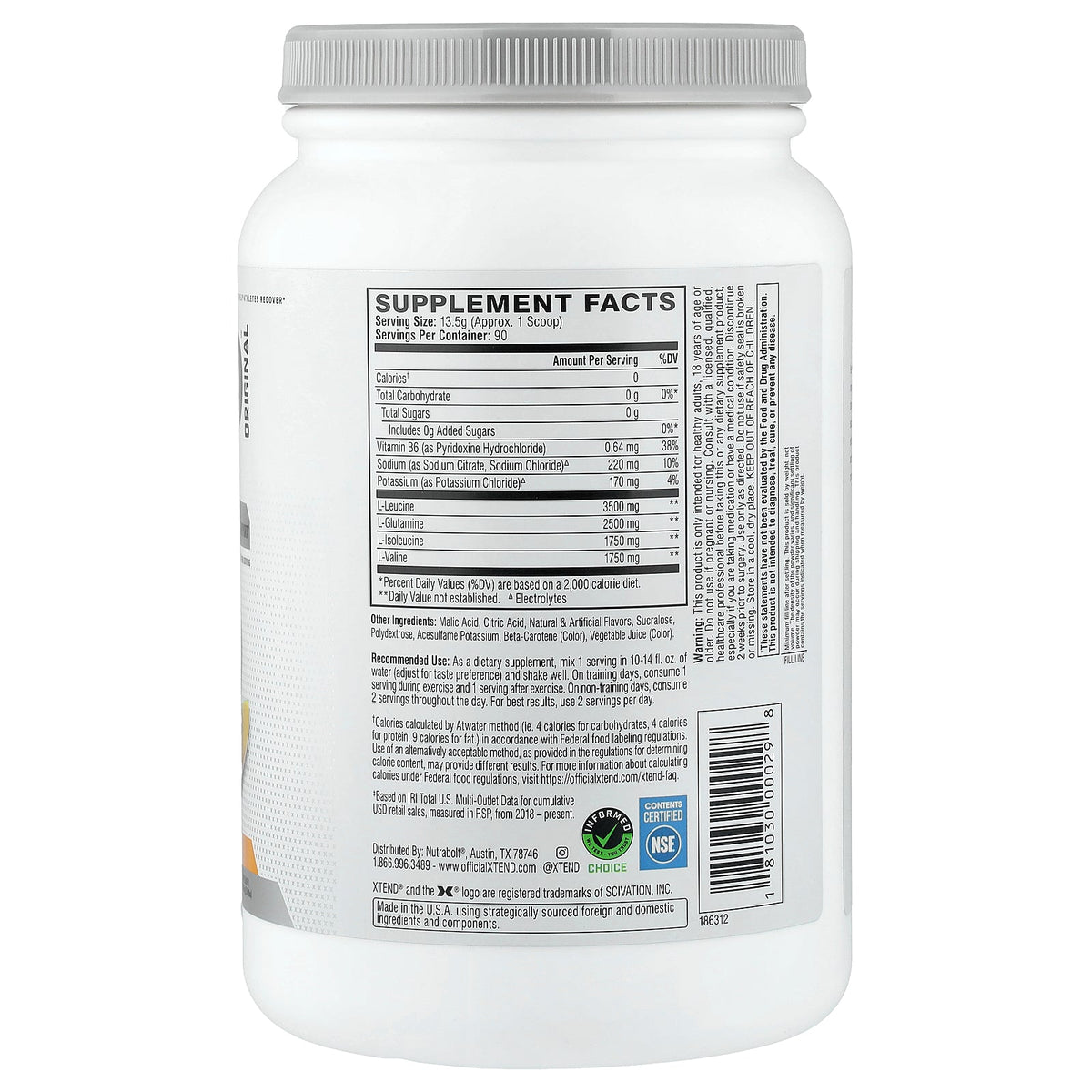 XTEND, 7G BCAA, Mango Madness, 2.68 lb (1.215 kg)