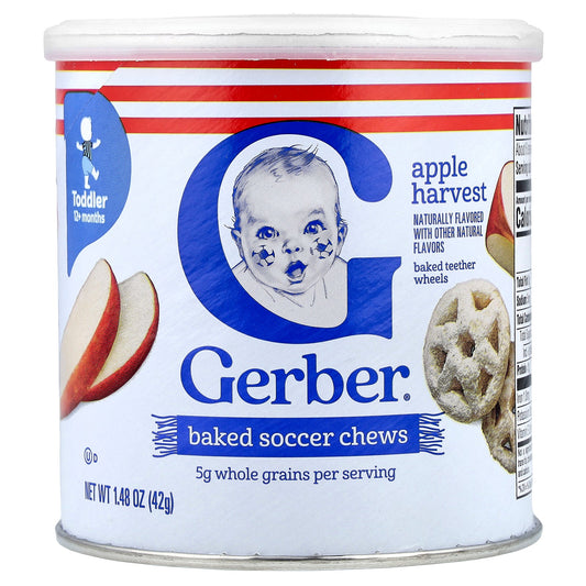 Gerber, Baked Soccer Chews, 12+ Months, Apple Harvest, 1.48 oz (42 g)