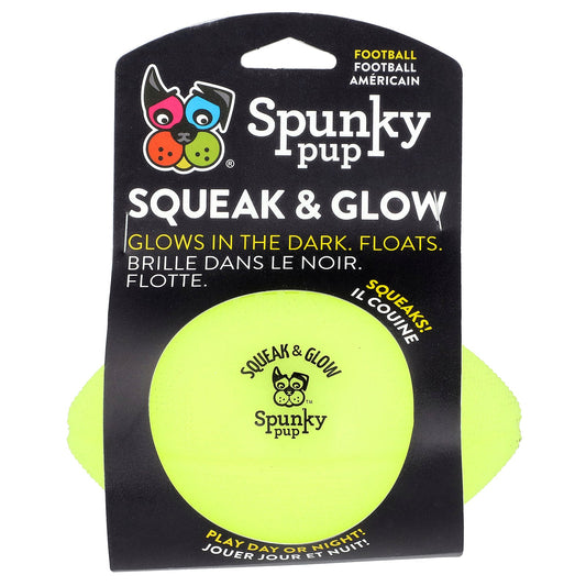 Spunky Pup, Squeak & Glow Football, 1 Toy