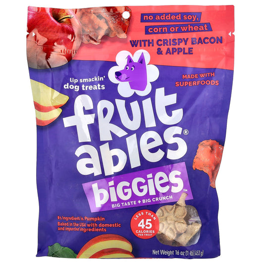 Fruitables, Biggies™, Dog Treats, Crispy Bacon & Apple, 16 oz (453 g)