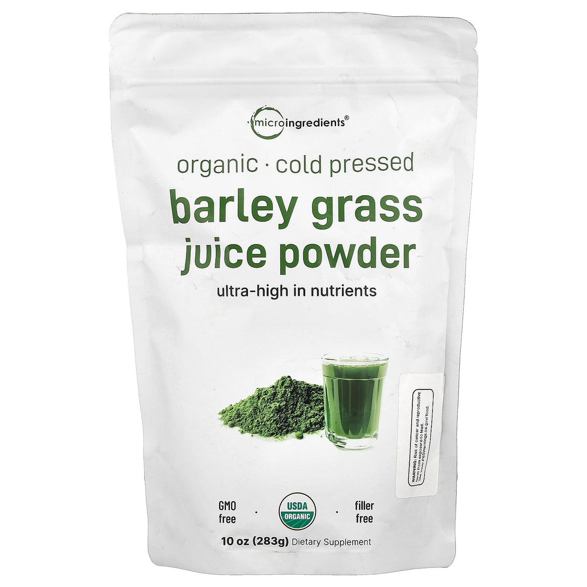 Micro Ingredients, Organic Barley Grass Juice Powder, 10 oz (283 g)