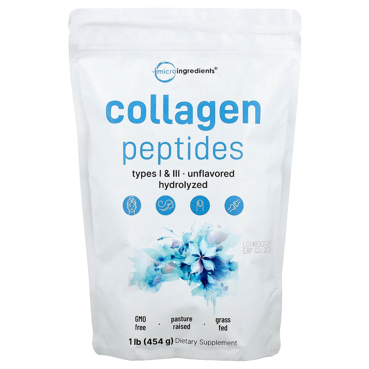 Micro Ingredients, Collagen Peptides, Unflavored, 1 lb (454 g)