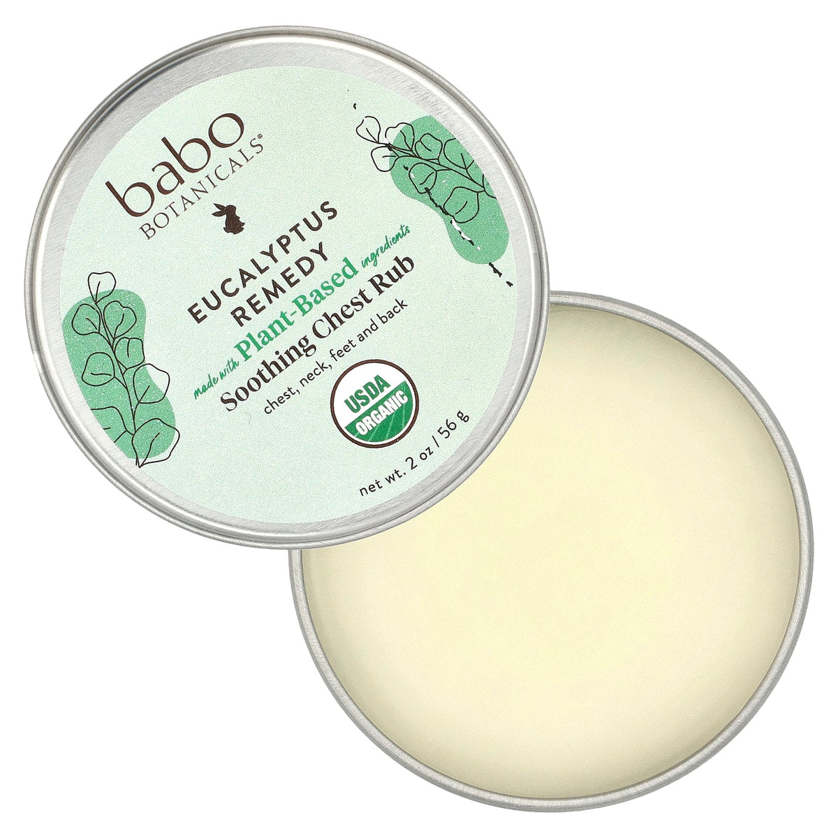 Babo Botanicals, Eucalyptus Remedy, Smoothing Chest Rub, 2 oz (56 g)