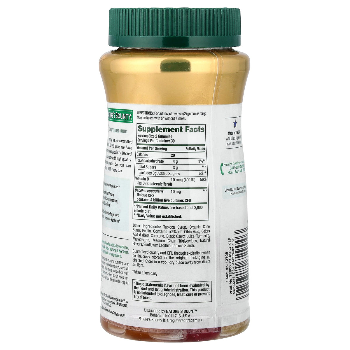 Nature's Bounty, Probiotic Gummies, Pineapple, Raspberry & Orange, 60 Gummies